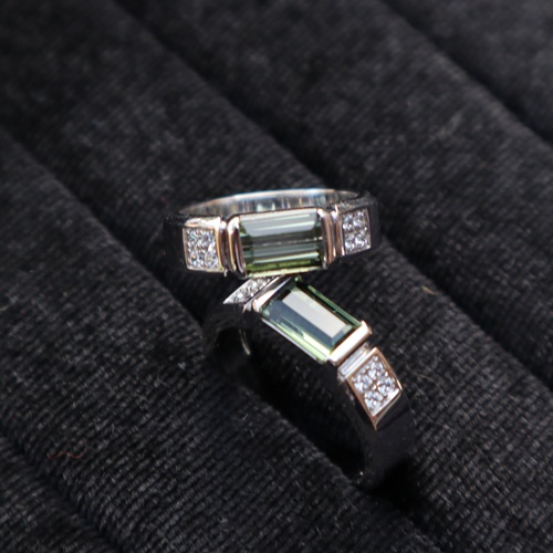 Nhẫn Cặp Đá Thiên Nhiên Tourmaline